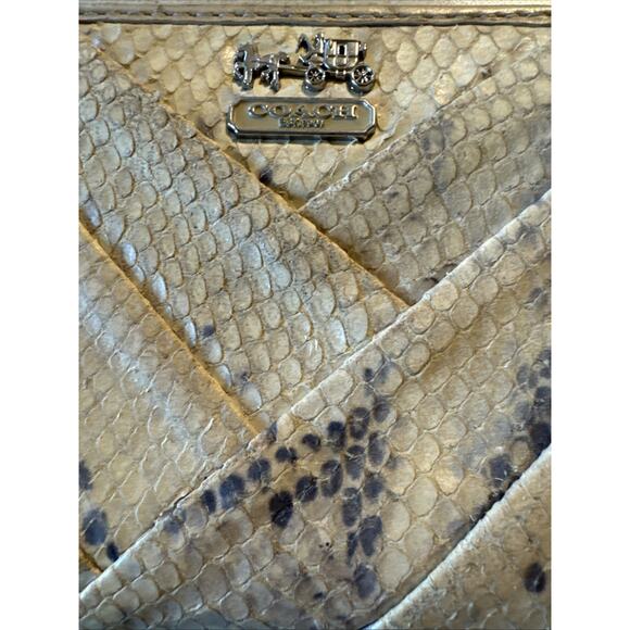 Vintage Coach Python Embossed Leather Accordion Wallet - Picture 2 of 6
